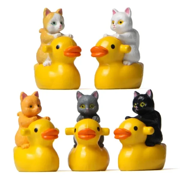 Adorable Mini Cat & Duck Ornaments for Car Décor, Home and Garden; Kids love these Handcrafted Landscape Figurines - Image 2
