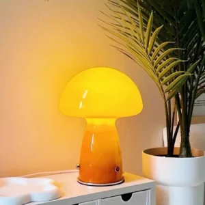 Tri-colour USB plug corded modern LED mushroom light for camping, dining, bedside home décor ambient lighting
