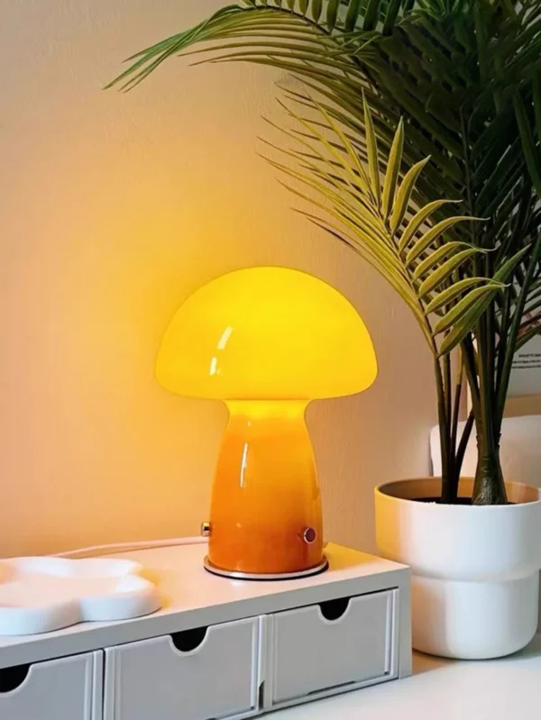 Tri-colour USB plug corded modern LED mushroom light for camping, dining, bedside home décor ambient lighting