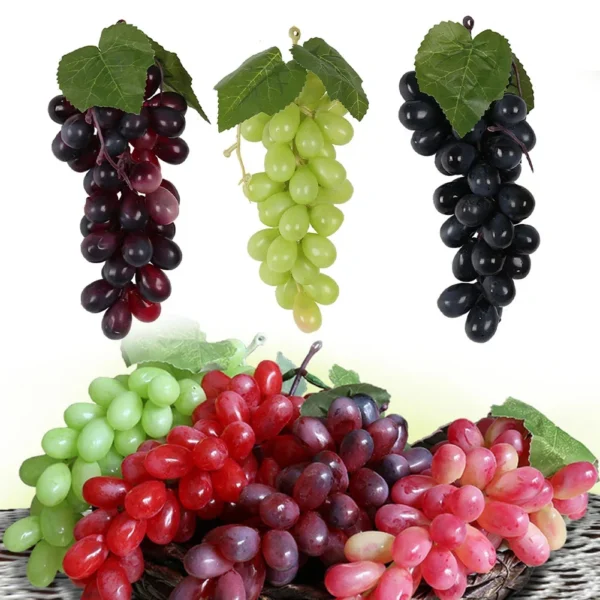 5 Bunches Artificial Grapes Simulation Decorative Lifelike Rubber Fake Clusters To Wedding Wine Kitchen Centerpiece Décor - Image 3