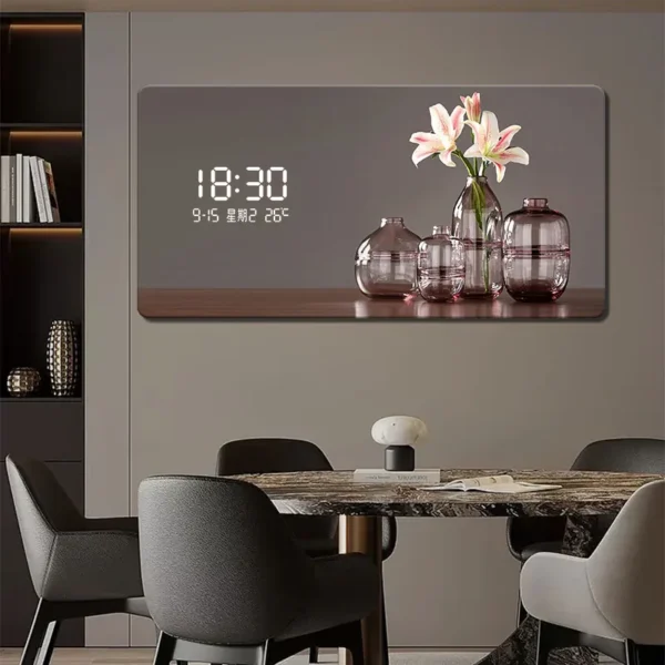 Large Size Abstract Geometric Artwork Digital Disply Wall Clock, Luxurious Quartz Clock Home Decor,living Room,bed Room Décor - Image 6