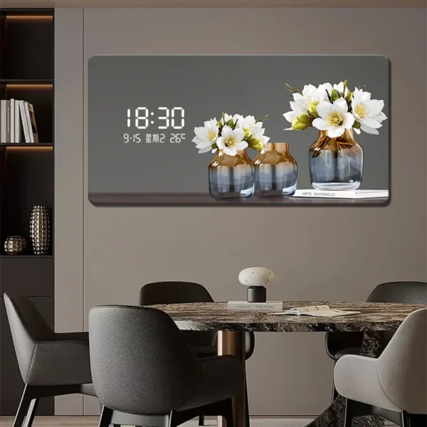 Large Size Abstract Geometric Artwork Digital Disply Wall Clock, Luxurious Quartz Clock Home Decor,living Room,bed Room Décor - Image 3