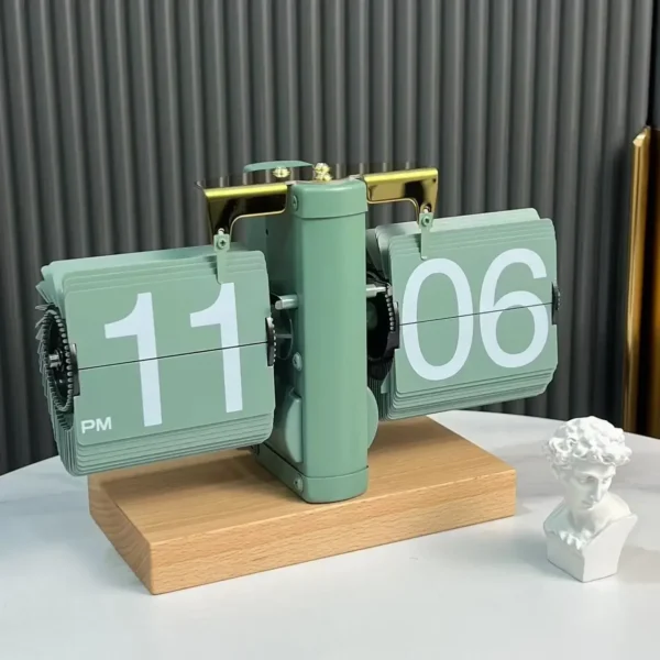 Fashion Retro Flip Desk Clock -Vintage Digital Auto Flip Clock with Large Numbers,Battery Powered, Home Office Décor Gift 탁상시계 - Image 2