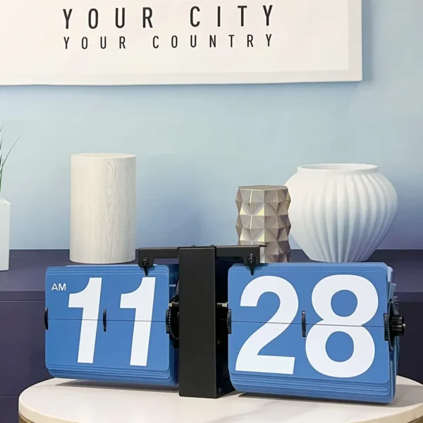 Large Flip Clock Vintage Desk Clocks Retro Flip Down Clocks-Battery Powered Internal Operated Flip Flop Watch Home& Office Décor - Image 4