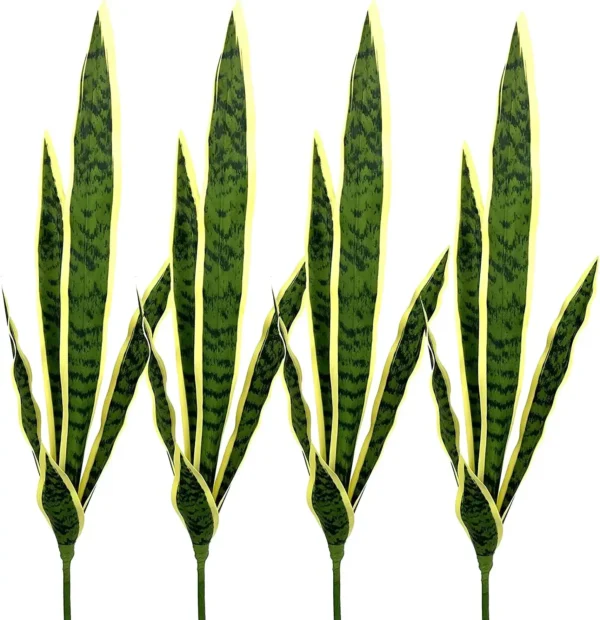 4 Pcs 30" Sansevieria Snake Artificial Plant Plastic Greenery Perfect Faux Agave Plant for Home Office Décor