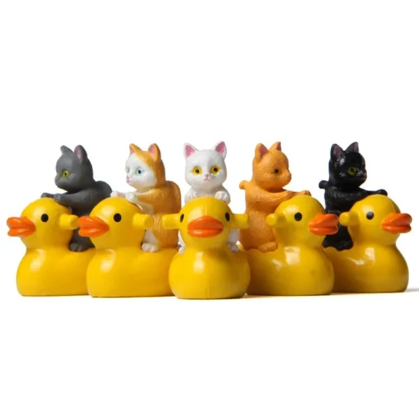 Adorable Mini Cat & Duck Ornaments for Car Décor, Home and Garden; Kids love these Handcrafted Landscape Figurines - Image 3