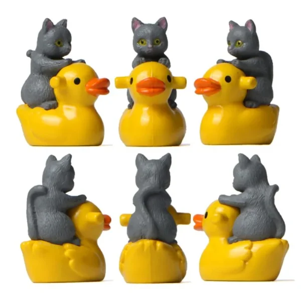 Adorable Mini Cat & Duck Ornaments for Car Décor, Home and Garden; Kids love these Handcrafted Landscape Figurines - Image 4