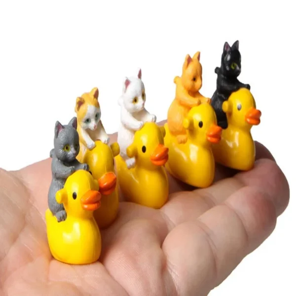Adorable Mini Cat & Duck Ornaments for Car Décor, Home and Garden; Kids love these Handcrafted Landscape Figurines - Image 6